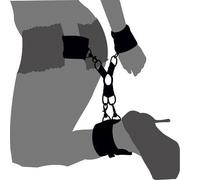 Bondage Box Hogtie - Juego de 4 ataduras con anillo de metal, color negro