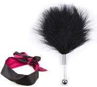 Bondage conjunto pluma tickler stroker, deluxe pluma tickler amor masaje CON máscara de ojos BDSM travieso juguete sexual