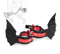Bondage esposas de cuero sexo SM esposas en forma de murciélago esposas con cadenas de metal BDSM camas restricciones juegos de esclavos eróticos fetiche juguetes sexuales para parejas principiantes