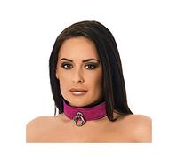 Bondage Play Collar de Cuero Rosa Ajustable - 100 gr