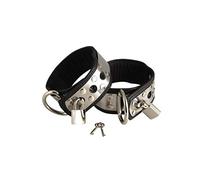 Bondage Play Esposas de Cuero y Metal para Pies Ajustable - 100 gr