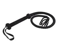 Bondage Play Látigo Árabe de Cuero Negro, 100 cm - 100 gr