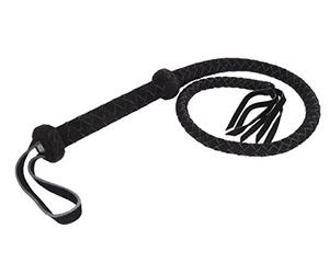 Bondage Play Látigo Árabe de Cuero Negro, 100 cm - 100 gr