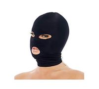 Bondage Play Máscara con Abertura Boca y Ojos, Negro - 78 gr