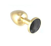 Bondage Play Plug Anal Acero Inoxidable Dorado, Negro - 100 gr