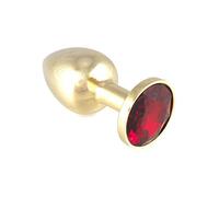Bondage Play Plug Anal Acero Inoxidable DoradoRojo - 100 gr