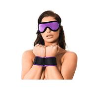 Bondage Play Rimba Esposas y Máscara Ajustables Color Púrpura - 100 gr