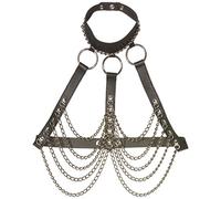 Bondage Play Sujetador Ajustable al Cuello de Cuero - 100 gr