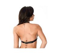 Bondage Play Sujetador de Cuero Copas Abiertas Ajustable - 100 gr
