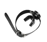 Bondage Plug Silicona Boca Abierta Mordaza Embutidora Oral Restricción BDSM Esclavo Relleno Anal Plug Dilatador(Leather black)
