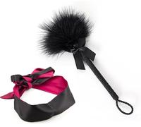 Bondage Set Feather Tickler Petting Friend, Love Feather & Pamper Massage Feather Puff con máscara de satén para los ojos antifaz accesorios de juguetes sexuales para BDSM SM adultos