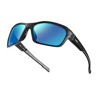 BONDDI Gafas Ciclismo Hombre Gafas de Sol Polarizadas Lentes de Proteccion UV400 y Duradero Armazón TR90 Gafas Unisex para Ciclismo Correr Pesca y Conducir, Azul