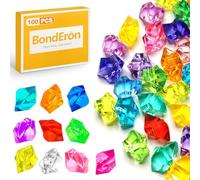 BondEron 100 piezas de diamantes acrílicos coloridos y piedras preciosas, cristales brillantes para manualidades, decoración de mesa de búsqueda del tesoro