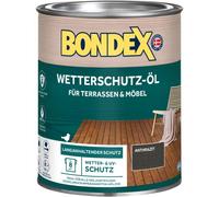 Bondex Aceite de protección contra la intemperie antracita 0,75 L para 8 m² | Protección duradera | Clima & UV | Tecnología de base biológica | Extremadamente repelente al agua | Aceite de protección