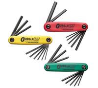 Bondhus 12533 GorillaGrip« Hex and Star Fold-up Triple Pack, 12587 (2-8 mm), 12589 (5/64-1/4 pulgadas) y 12634 (T9-T40)