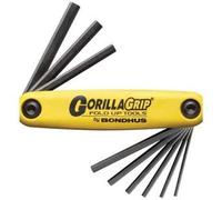 Bondhus 12591 GorillaGrip - Juego de llaves hexagonales plegables en pulgadas, 9 piezas, 0.050-3/16