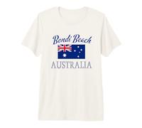 Bondi Beach con Bandera Australiana Camiseta Premium