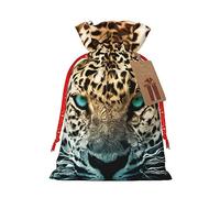 BONDIJ Cheetah Waiting for an Opportunity - Bolsas de regalo de Navidad con cordón con etiquetas, bolsas de dulces de Navidad, bolsas de lino de Navidad, bolsas de regalo reutilizables para regalos de