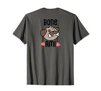Bone AMI Divertido Francés Buen Amigo Perro Bon Meme EN LA Espalda Camiseta