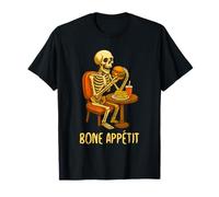 Bone Appétit Funny Halloween Burger Skeleton Eating Burger Camiseta