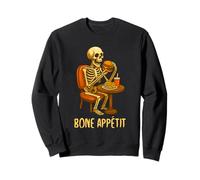 Bone Appétit Funny Halloween Burger Skeleton Eating Burger Sudadera
