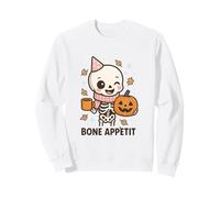 Bone Appétit Lindo Esqueleto Calabaza café Halloween diseño Sudadera