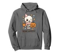 Bone Appétit Lindo Esqueleto Calabaza café Halloween diseño Sudadera con Capucha