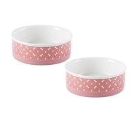 Bone Dry Ceramic Pet Collection, Juego de Cuencos medianos, Rosa, 2 Unidades