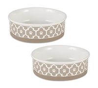 Bone Dry - Colección de 2 Cuencos para Mascotas, Juego Grande, 19 x 6,1 cm, Piedra