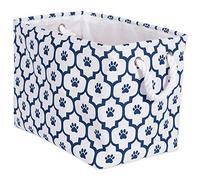 Bone Dry DII Papelera de Juguete para Mascotas Rectangular pequeña, 14 x 8 x 9 Pulgadas, Organizador Plegable para decoración del hogar, Juguete para Mascotas, Mantas, Correas, y Comida Azul Marino
