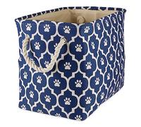 Bone Dry Estampado de huellas de celosía, algodón, azul náutico, rectángulo mediano