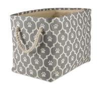 Bone Dry Estampado de huellas de celosía, algodón, gris, rectángulo pequeño