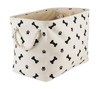 Bone Dry Estampado de pata y hueso, algodón, negro, rectángulo mediano