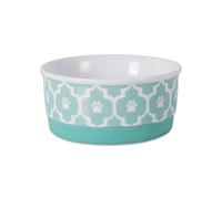 Bone Dry Lattice Collection - Cuenco y Recipiente para Mascotas, pequeño, 4.2 x 2 Pulgadas, Color Aguamarina