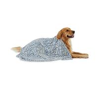 Bone Dry Manta para Mascotas con Estampado de Huesos en Relieve, 36 x 48 Pulgadas, Azul Marino