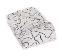 Bone Dry Manta para Mascotas con Estampado de Huesos en Relieve, 36 x 48 Pulgadas, Color Negro