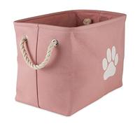 Bone Dry Papelera plegable, algodón, rosa, rectangular mediano