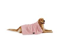 Bone Dry Pet Collection - Toalla de Microfibra de Rizo Bordada para Mascotas, XL, 44 x 27.5 Pulgadas, Rayas Rosas