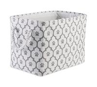 Bone Dry DII Cesta de Almacenamiento Rectangular para Mascotas, tamaño Mediano, 40 x 25 x 30 cm, Plegable, Organizador para decoración del hogar, Juguete para Mascotas, Mantas, Correas, y Pasta Gris