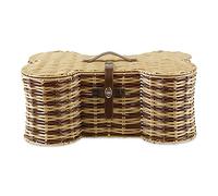 Bone Dry Pet Storage Collection - Cesta de juguetes grande, 24 x 15 x 9 pulgadas, mimbre de plástico a rayas