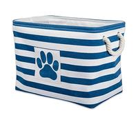 Bone Dry Pet Storage Collection Cubo de Basura a Rayas, Poliéster, Azul Marino, Large Rectangle