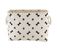 Bone Dry Pet Storage Collection Paw and Bone Print, Medium Rectangle, 16x10x12, Black