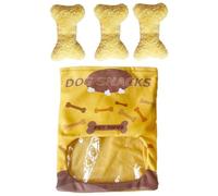Bone Plush - Juguete para perros con chirridos | Bolsa de snacks suave rellena, dulce cognitiva y divertida: no solo un juguete independiente
