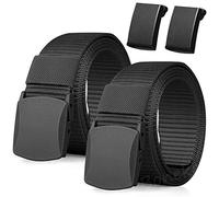 Boneke Cinturón de nylon, cinturón militar transpirable táctico para hombres, rápido a través de la seguridad del aeropuerto Metal, hebilla de plástico + hebilla de metal