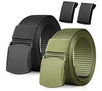 Boneke Cinturón de nylon, cinturón militar transpirable táctico para hombres, rápido a través de la seguridad del aeropuerto Metal, hebilla de plástico + hebilla de metal