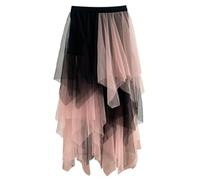 Boneless A-Hem Wedding Dress Long Tutu Women' Tulle Skirt(Light Pink,S)