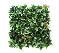 BONERVA Jardín Vertical Artificial 100x100 cm, 1m², Pack 4 Paneles 50x50 cm, Muro Vegetal con Protección UV Interior Exterior, Varios Diseños (Photinia Rojo)