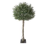 BONERVA Olivo Artificial Luxe Nature, 260 cm, Árbol Decorativo, Estilo Natural, Verde, Tronco de Madera y Hojas de Poliéster, 9206 Hojas y 344 Aceitunas, para Interior, Base de Madera