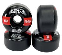 Bones 100's OG V4 Ruedas De Skate Anchas 52mm 100a (Set De 4) Pu Negro/Rojo