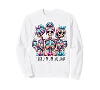 Bones Coffee Funny Spooky Hilarante Esqueleto Cansado Mamá Squad Sudadera